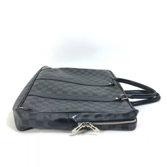 LOUIS VUITTON N41125 Damier Graphite Porto Document Voyage PDV Hand Bag Black - Picture 7 of 14